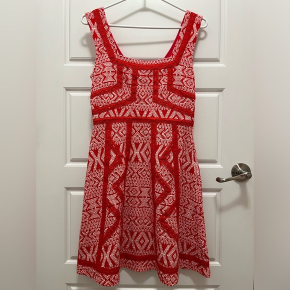ANTHROPOLOGIE / MAEVE Floral, Red Dress - Picture 1 of 8